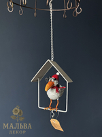 Кормушка "Ворон в домике" 13,5x11xH20,5 см + 23 см подвес