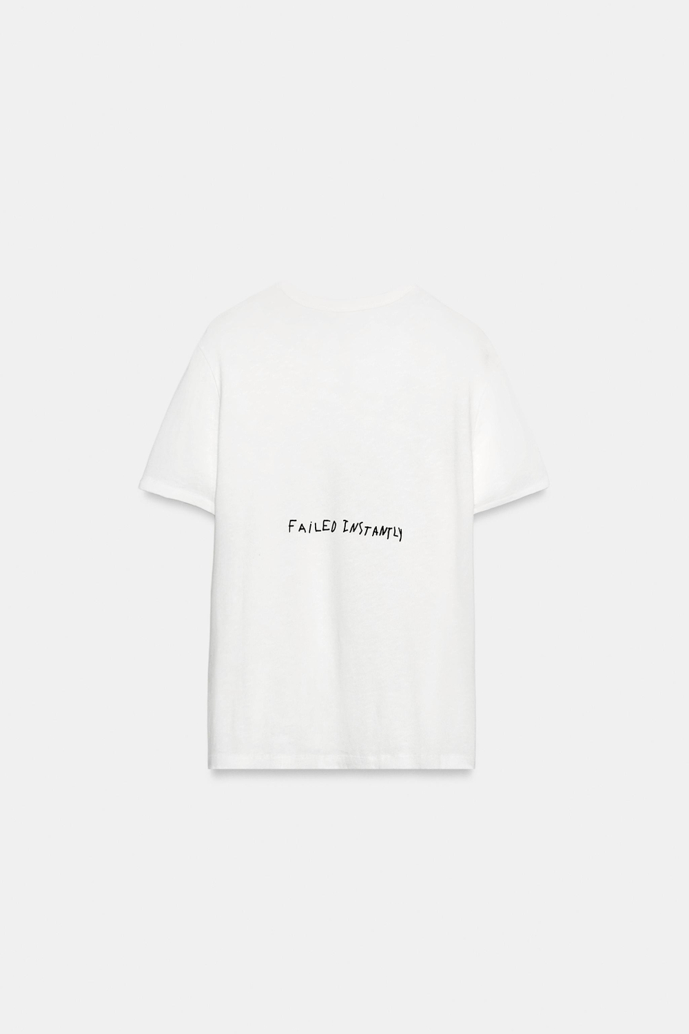 ZARA ФУТБОЛКА ФЛАМЕ С НАДПИСЬЮ, БЕЛЫЙ