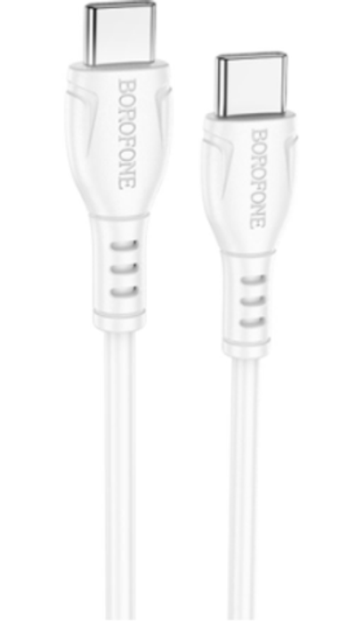 Кабель Borofone BX51 60W (Type-C) на (Type-C) 100см силиконовый (белый)