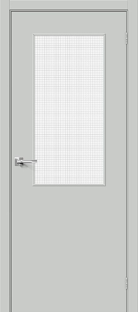 Дверь Браво-7 / Цвет Grey Pro / Стекло Wired Glass 12,5 / Двери Браво