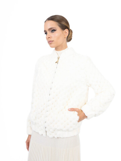 Женский шерстяной бомбер