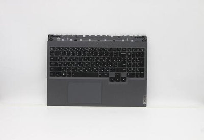 Верхняя панель с клавиатурой (топкейс) для ноутбука Lenovo Legion 5 Pro-16ACH6. раскладка - русская, с подсветкой, серая (5CB1C93149), оригинал