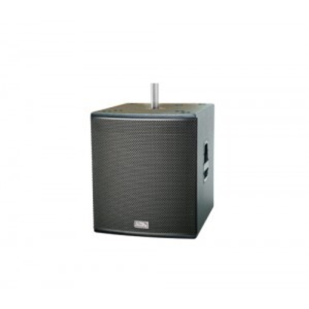 Soundsation Hyper-Bass-15A (L486L) Сабвуфер активный, мощность (пиковая/номинальная): 1200 Вт/600 Вт, НЧ-динамик: 15" с катушкой 4", размер: 520 х 670 х 625 мм. Вес: 29 кг.