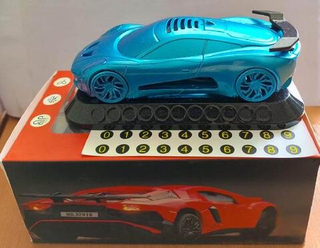 Ароматизатор-игрушка -на торпеду- Машинка "аэрокар"+Автовизитка- солн батар (жидк)- GLC-102BLU синяя