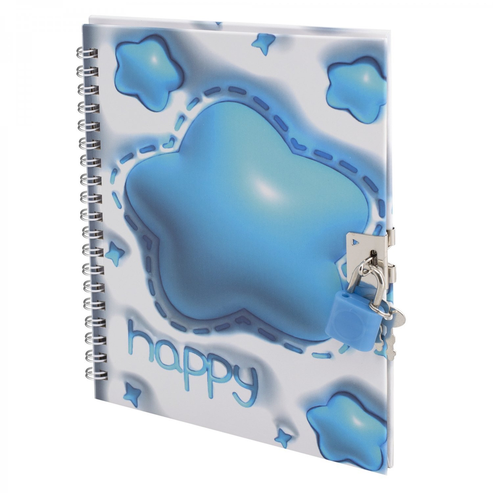 Блокнот 13,0 см * 18,0 см , гребень, Alingar, ламинация, эффект 3D, замочек, 45 л., дизайнерский блок, линия, "Звезды