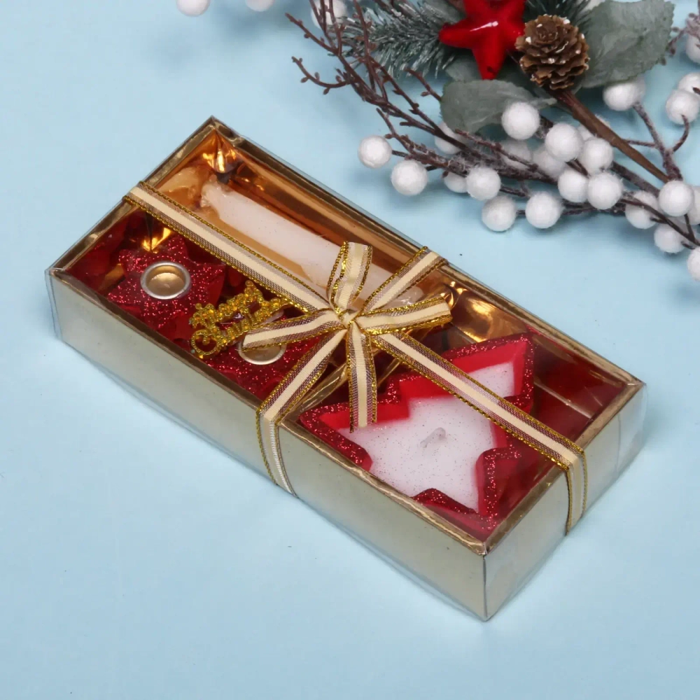 Свечи новогодние «Исполнение желаний» 18.5x8.5x4 см, красный