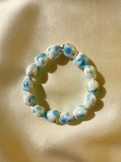 Браслет Сердца - облака из керамики