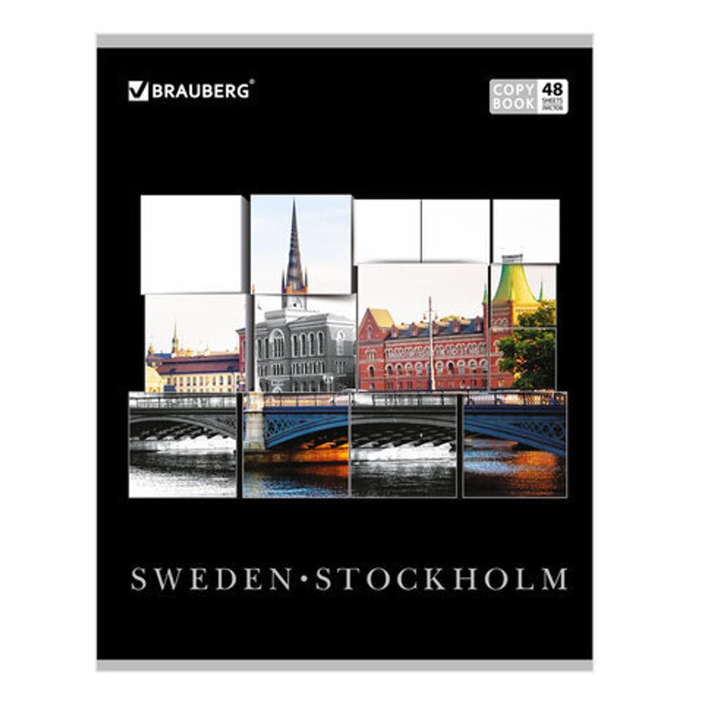 Тетрадь А5, 48 л., BRAUBERG, клетка, выборочный лак, ПУТЕШЕСТВИЯ, 401826, 5шт