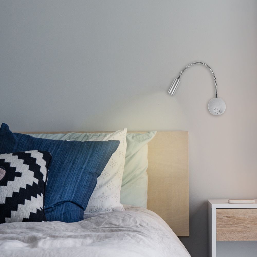 ULT-F21-3W-4000K IP20 SILVER Светильник светодиодный настенный гибкий для интерьерного освещения. 85-265В. Белый свет 4000К. Серебряный. TM Uniel