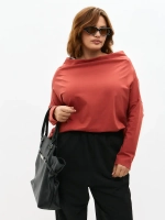 Лонгслив оверсайз с вырезом лодочка