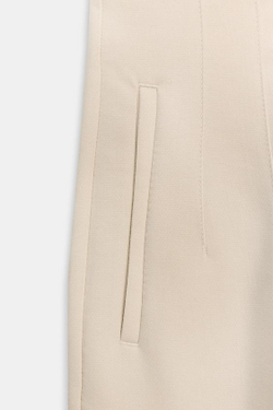 ZARA БРЮКИ С ВЫСОКОЙ ПОСАДКОЙ, СЛОНОВАЯ КОСТЬ