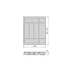 Combi Ёмкость 376мм для столовых приборов, цвет орион серый / глубина 450-500