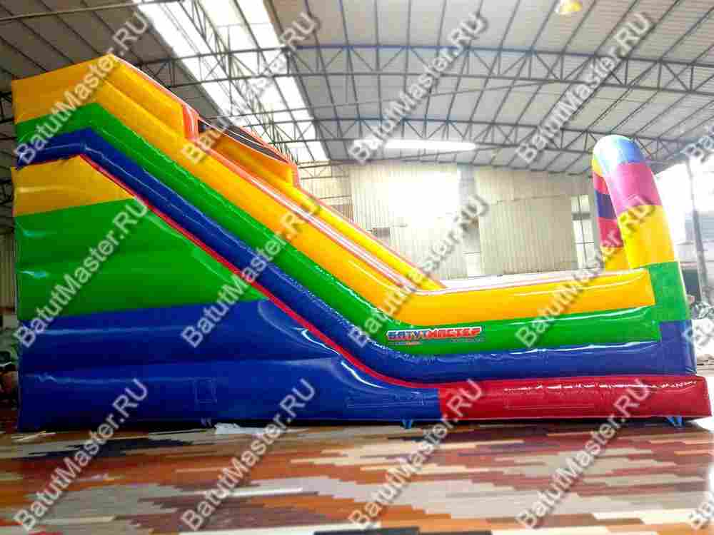 Детский надувной батут-горка "Без радуги никуда" 10*5*8м