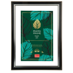 Фоторамка пластик 15х21 см Черный серебро