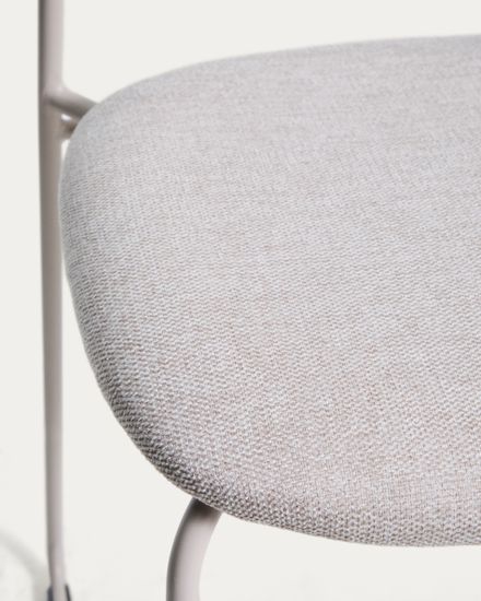 Полубарный стул Meli из бежевой синели с металлическими ножками, 65 см