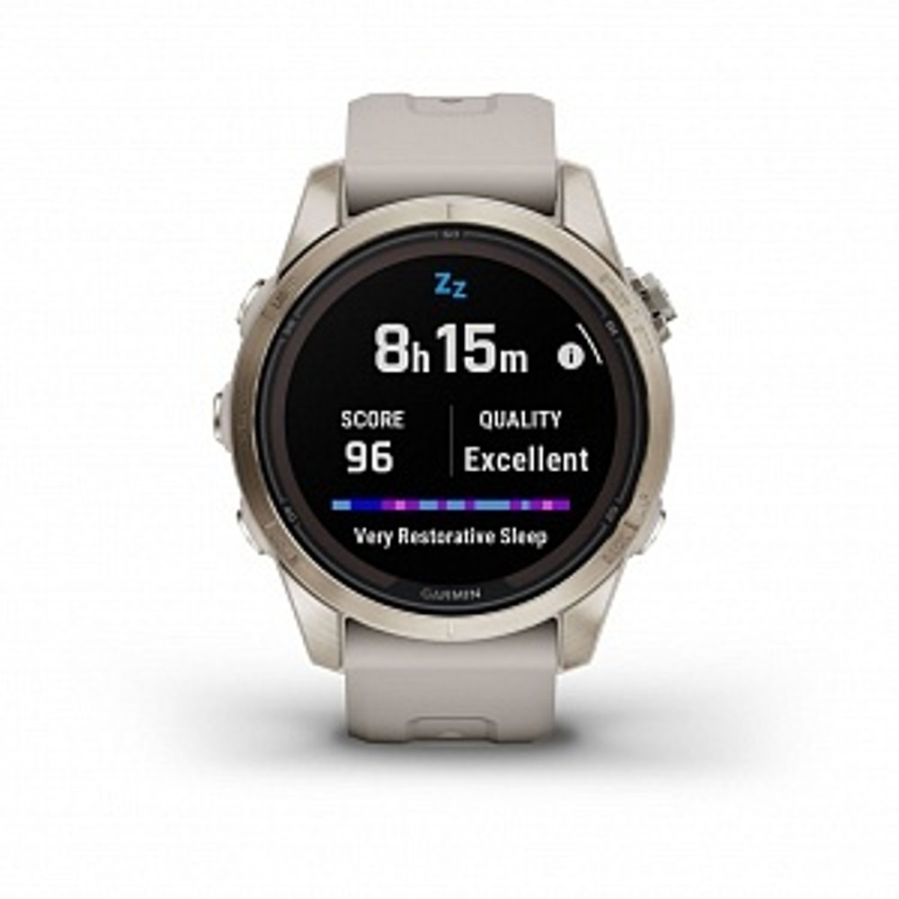 Смарт часы Fenix 7S Pro Sapphire Solar золотистый корпус со светло-песочным ремешком