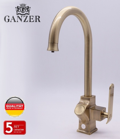 26025-D Смеситель для кухни с фильт БРОНЗ "GANZER"  (10/1шт)