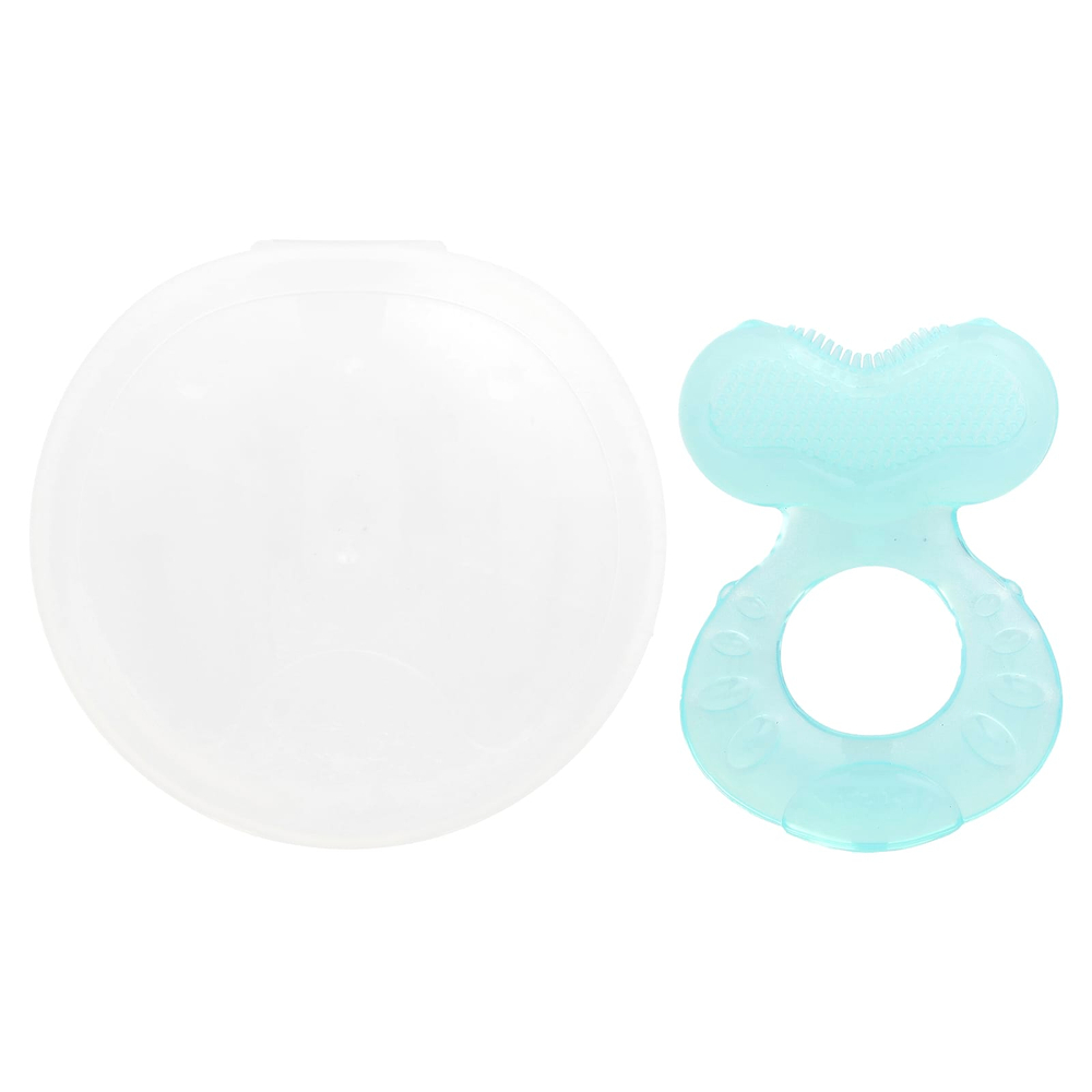 Nuby, Силиконовый прорезыватель для зубов, Teethe-eez, для детей от 3 месяцев, цвет морской волны, набор из 2 предметов