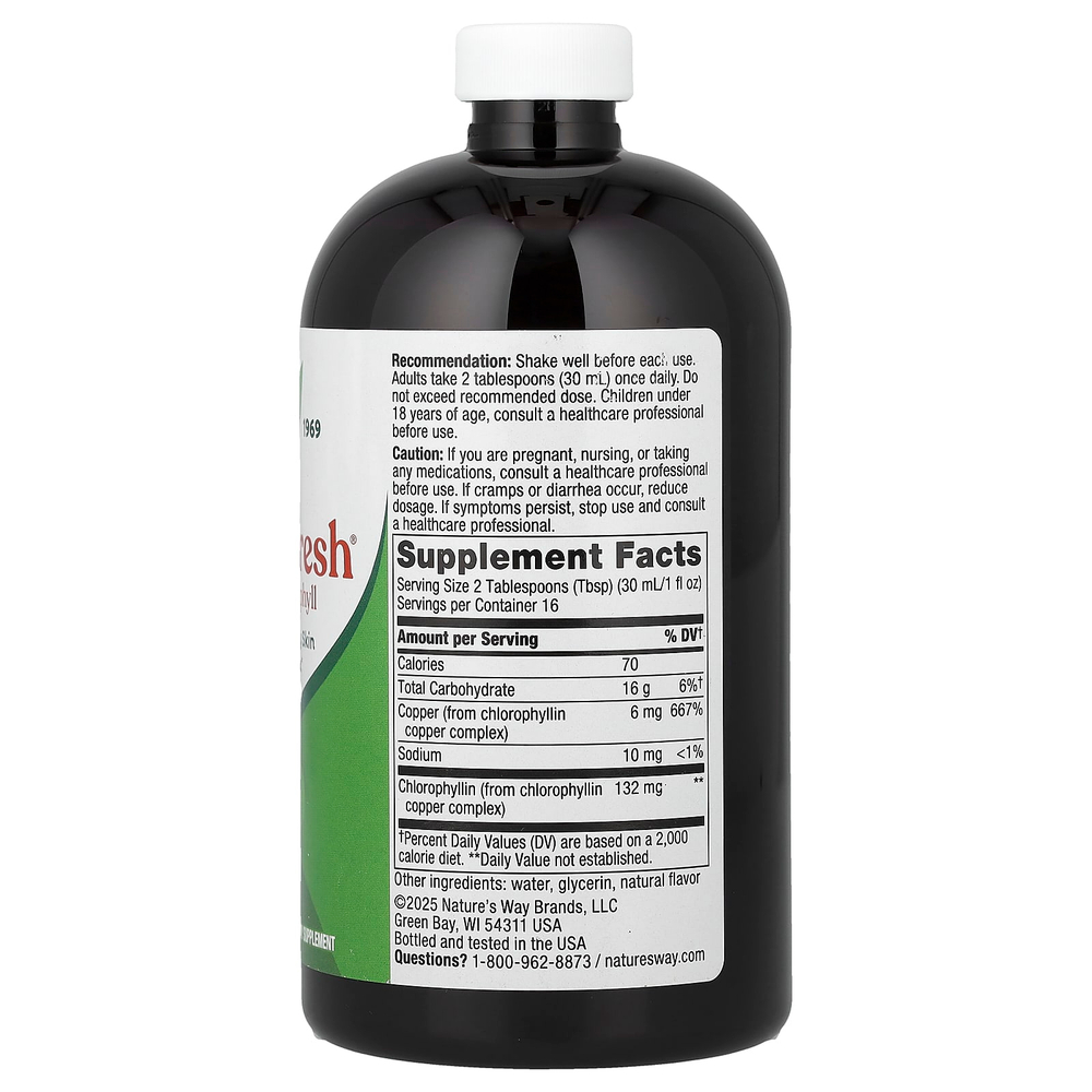 Nature's Way, Chlorofresh®, жидкий хлорофилл, мята, 480 мл (16 жидк. унций)