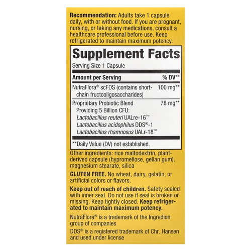 Nature's Way, Primadophilus® Reuteri, пробиотик, 5 млрд КОЕ, 30 капсул