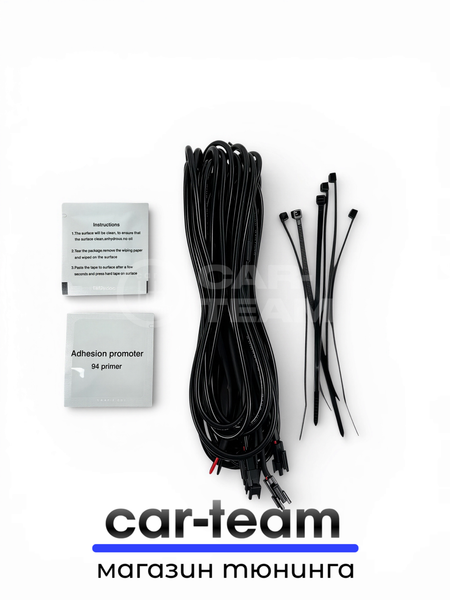 Накладки на пороги на Лада Веста Кросс светодиодные LED, ABS-пластик, белая подсветка (4шт)