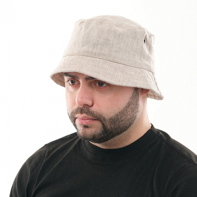 Панама с утяжкой, натуральный лен (Novatex)