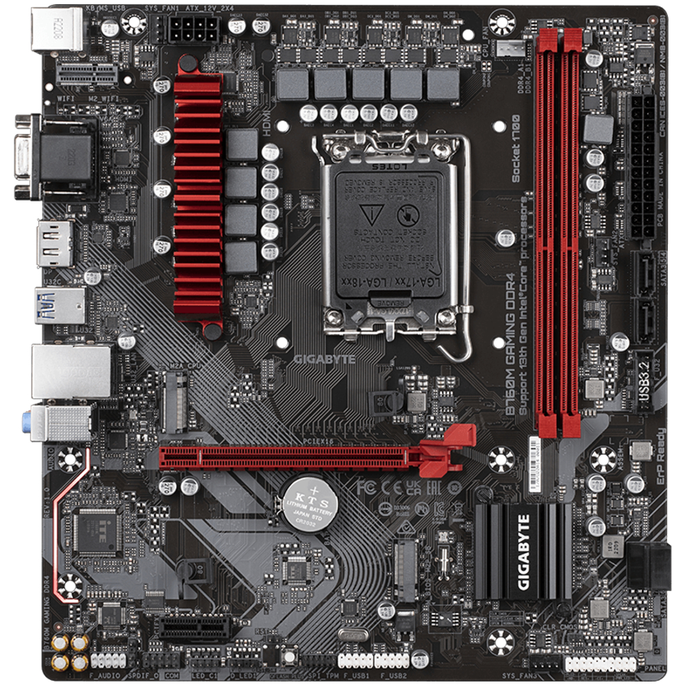 GIGABYTE Mainboard Desktop B760M GAMING DDR4 (LGA1700, 2xDDR4, 1xD-Sub, 1xHDMI, 1xDP, 2.5GLAN, 1x PCI Express x16 4.0, 1x PCI Express x1 3.0, 2xM.2, 4xSATA3, 1x USB Type-C, 5x USB 3.2 Gen1, 6x USB 2.0/1.1) mATX