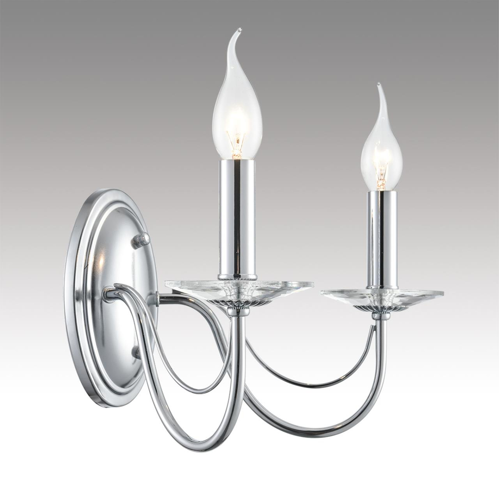 8034/2W CLASSI LN26 000 металл/стекло, хром/прозрачный Бра E14 2*40W 220V INCANTO