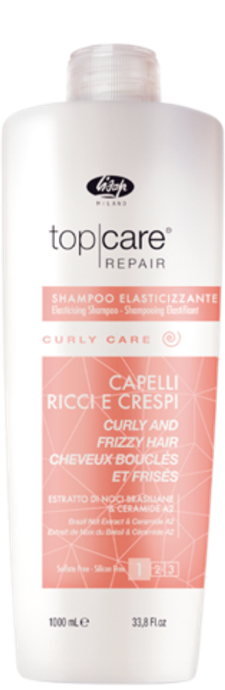Разглаживающий шампунь для вьющихся и непослушных волос -"Тор Care Repair Elasticising Shampoo Curly and Frizzy Hair" (1000 мл)