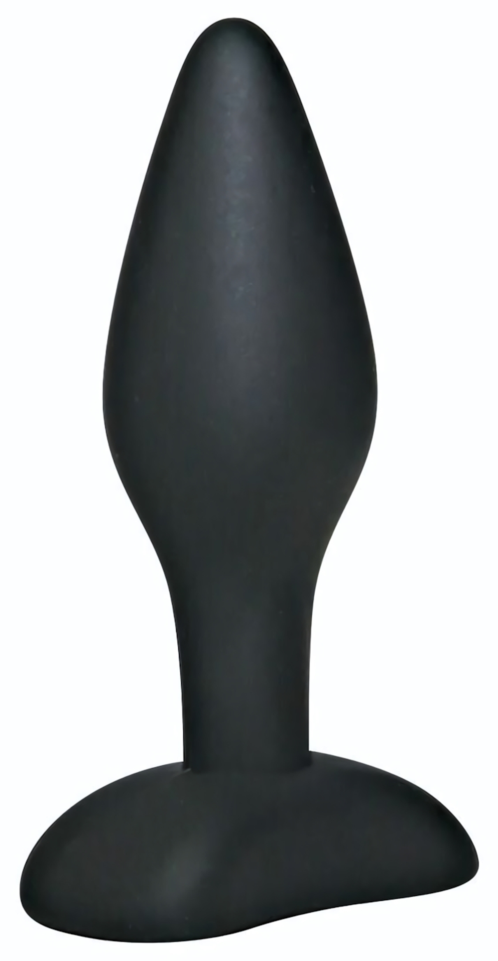 Чёрный анальный стимулятор Silicone Butt Plug Small - 9 см. (Цвет: черный)