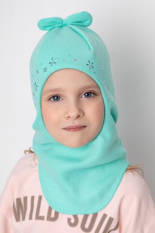 шапка  для девочки  КВ 20253/светлая бирюза