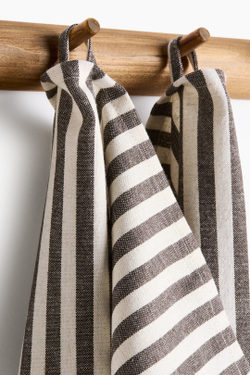 H&M HOME НАБОР КУХОННЫХ ПОЛОТЕНЕЦ ( 2 ШТ.), ТЕМНО-КОРИЧНЕВЫЙ