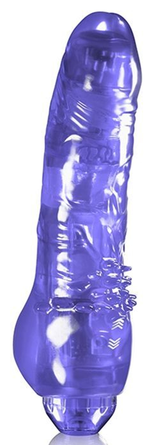 Фиолетовый вибратор LIGHT UP 100 RHYTHMS VIBE - 19 см.