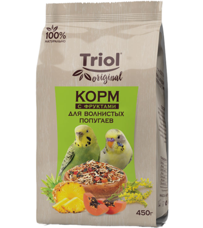 Триол Original Корм для волнистых попугаев с фруктами, 450гр.