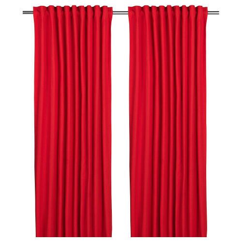 Комплект штор IKEA VINTERFINT (ВИНТЕРФИНТ), Красный, 145x250 см, 2 шт