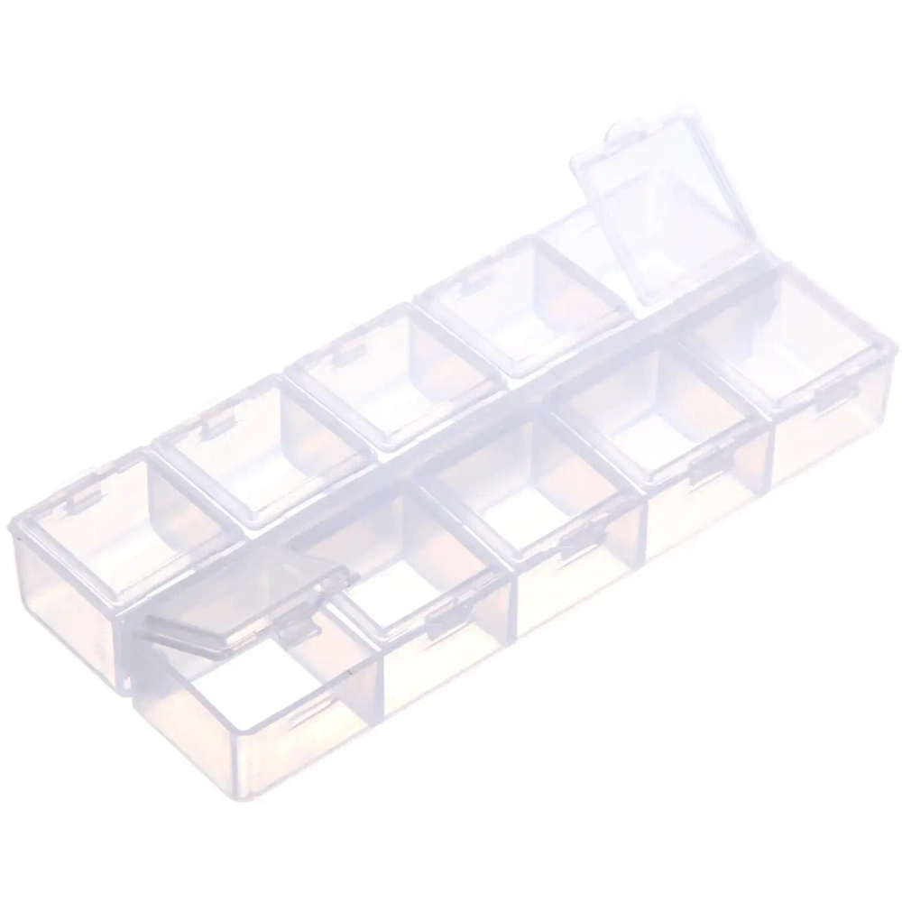 Органайзер для хранения мелочей, 10 ячеек «ИДЕЯДОМА», прозрачный, 13,5*6*2см (наклейка Селфи, пакет с подвесом)✦