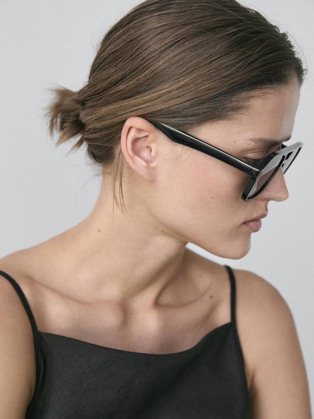 Massimo Dutti Платье миди из 100% льна, черный