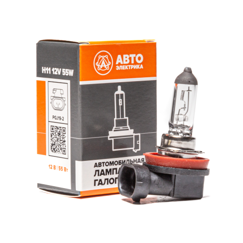 H11 12-55 PGJ19-2 Автолампа галогенная H11, 12 В, 55 Вт, PGJ19-2 АвтоЭлектрика