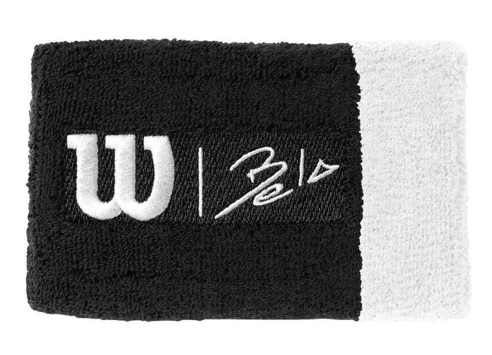 Напульсник теннисный Wilson Bela Extra Wide Wirstband II - black/white