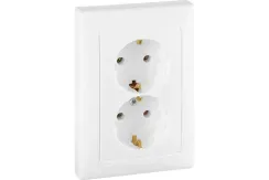 Розетка Legrand Valena с заземлением двойная + рамка белый 00766