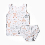 Комплект (майка, трусы) для девочки , цвет молочный/звери, р. 80-86 10156058 (Семицвет-Тики)