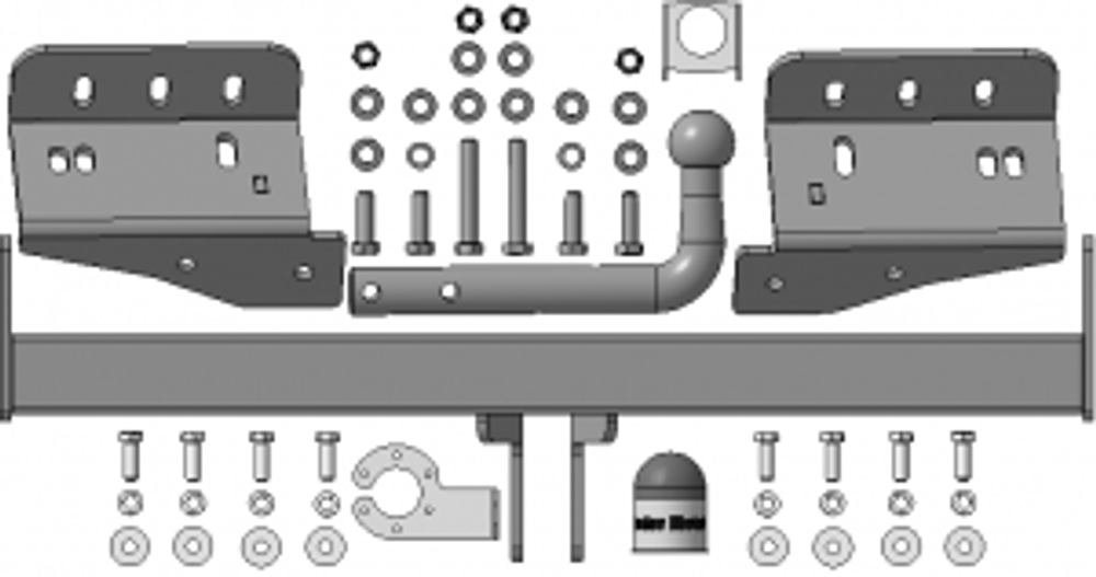 Фаркоп Motodor KIA Sportage, Hyundai IX35, 2010-2016 (оцинк. Шар) арт.91001-A