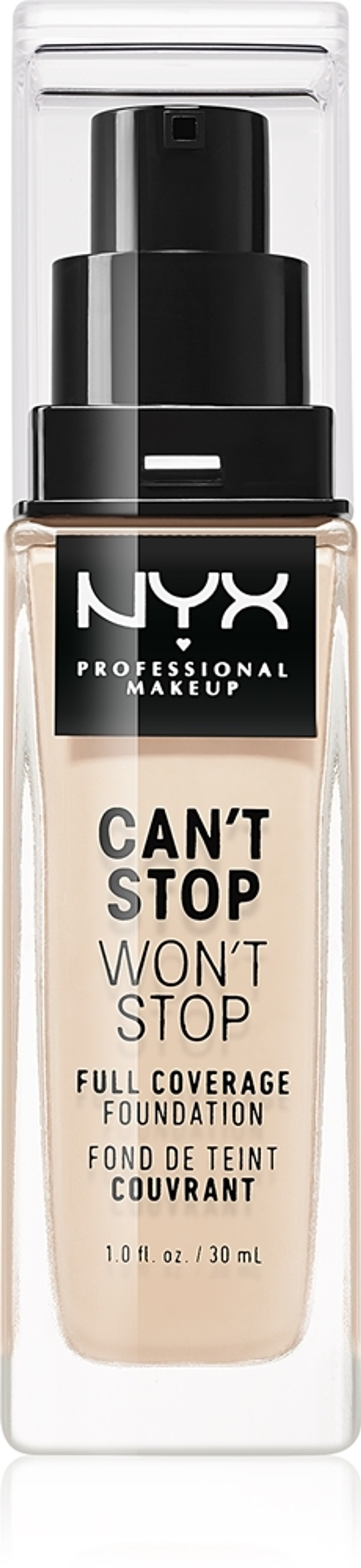 NYX Professional Makeup Can't Stop Won't Stop Full Coverage Foundation - тональный крем с высокой степенью покрытия, 30 ml