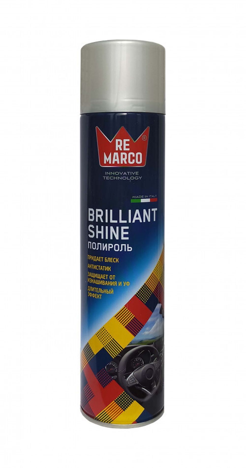 RM-412 RE MARCO Полироль пластика  BRILLIANT SHINE 400 мл (аэр.), ФРАНЦУЗСКИЙ ПАРФЮМ
