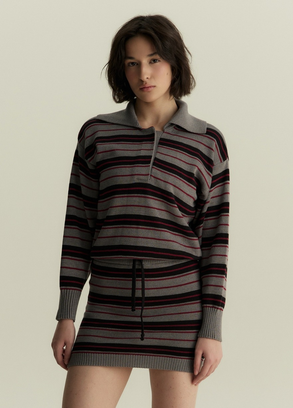 Поло укороченное в полоску 1’1’26