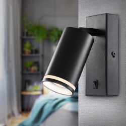 Светильник настенный ЭРА WL19 BK GU10 MR16 IP20 черный | Настенная подсветка