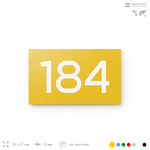 Номер на дверь 184, табличка на дверь для офиса, квартиры, кабинета, аудитории, склада, желтая 120х70 мм, Айдентика Технолоджи