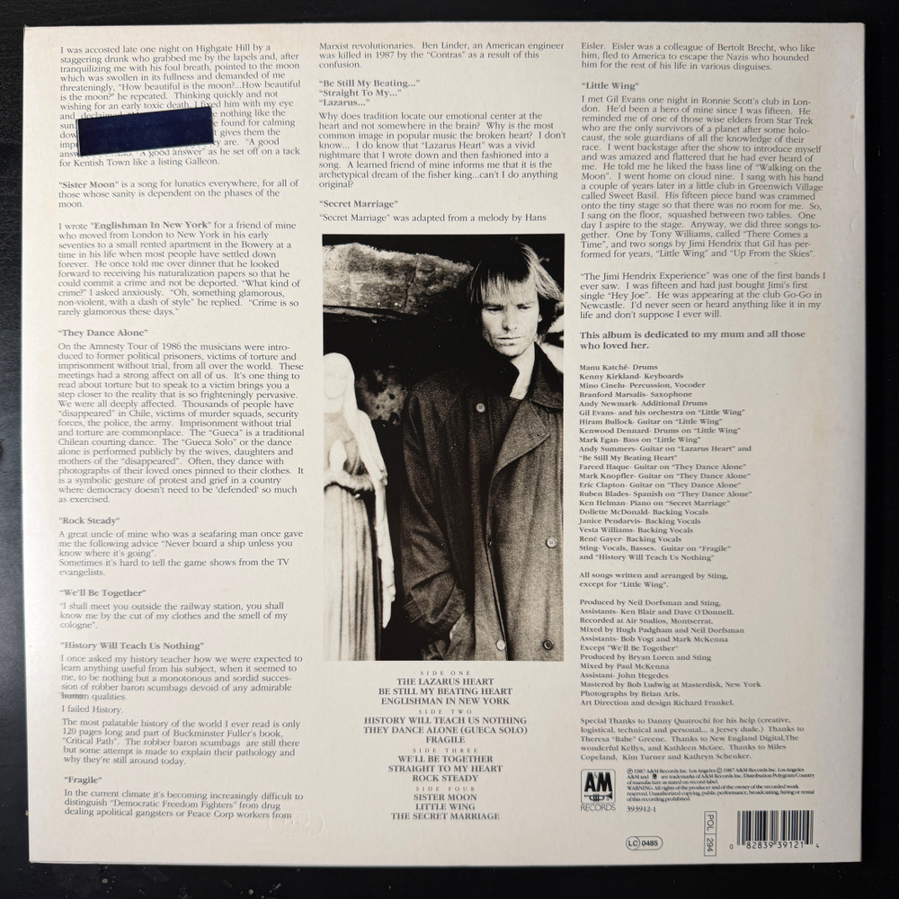 Sting - Nothing Like The Sun 2LP (Германия 1987г.)