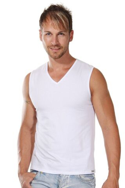Майка-безрукавка с V-образным вырезом Doreanse Essentials (Размер: XL) (Цвет: белый)