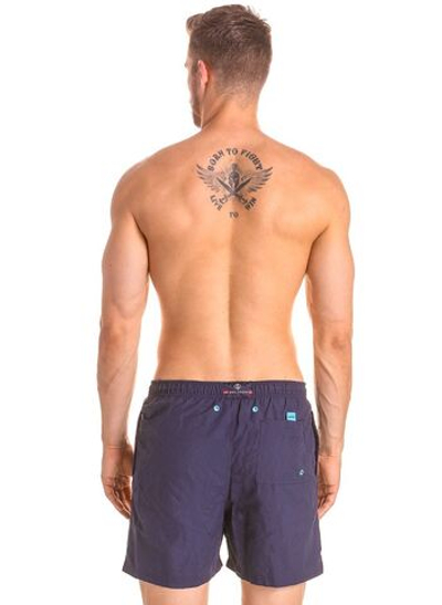 Мужские плавки-шорты с поясом на резинке (Размер: M) (Цвет: синий)